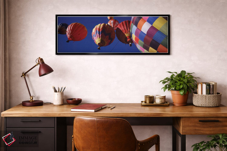 تابلو دکوراتیو نمای کم زاویه از بالن های هوای گرم در آسمان، کلرادو، ای… اثر پانورامیک ایمجز - D3B
