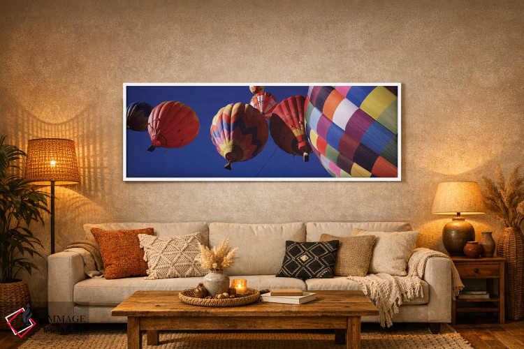تابلو دکوراتیو نمای کم زاویه از بالن های هوای گرم در آسمان، کلرادو، ای… اثر پانورامیک ایمجز - D6W