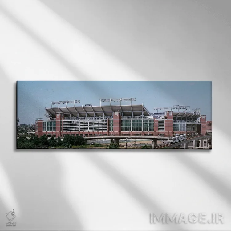 تابلو دکوراتیو تراموای کابلی که از کنار استادیوم می گذرد، استادیوم بان… اثر پانورامیک ایمجز - نمای روبهرو روی دیوار