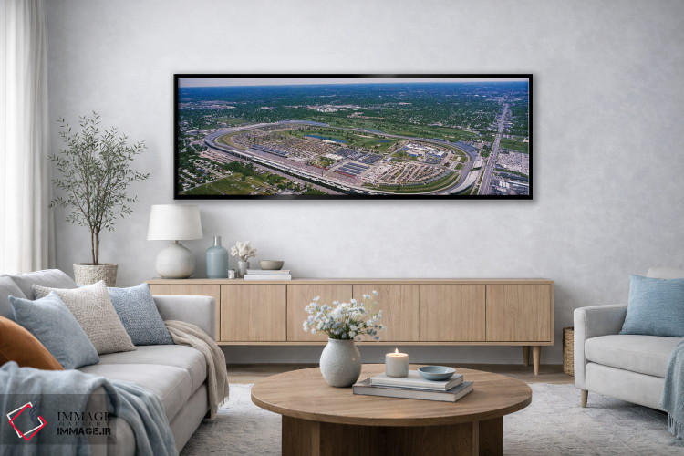 تابلو دکوراتیو نمای هوایی، پیست اتومبیل رانی اینباوراپولیس موتور اسپیدو… اثر پانورامیک ایمجز - D3B