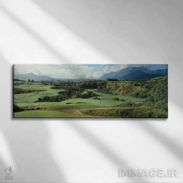 تابلو دکوراتیو نمای زاویه بلند از زمین گلف، زمین گلف پرنسویل، پرنسویل… اثر پانورامیک ایمجز - نمای روبهرو روی دیوار