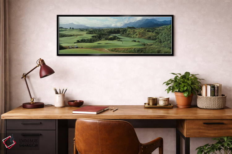 تابلو دکوراتیو نمای زاویه بلند از زمین گلف، زمین گلف پرنسویل، پرنسویل… اثر پانورامیک ایمجز - D3B