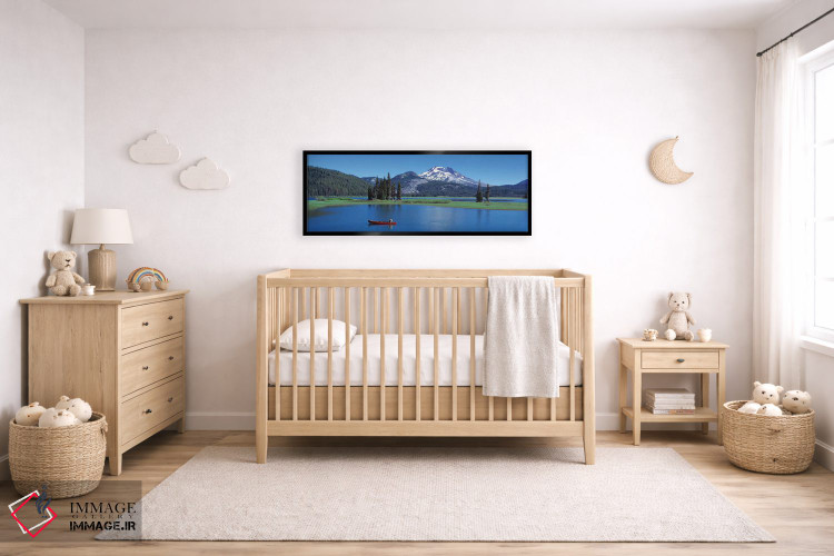 تابلو دکوراتیو قایق کانوی قرمز، دریاچه اسپارکس، ایالت اورگان، ایالات م… اثر پانورامیک ایمجز - D6B