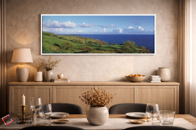 تابلو دکوراتیو زمین گلف، خلیج مانالی، لانایی، هاوایی، ایالات متحده آمر… اثر پانورامیک ایمجز - D1W
