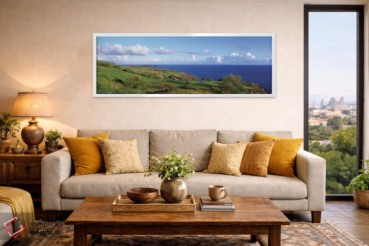 تابلو دکوراتیو زمین گلف، خلیج مانالی، لانایی، هاوایی، ایالات متحده آمر… اثر پانورامیک ایمجز - D3W