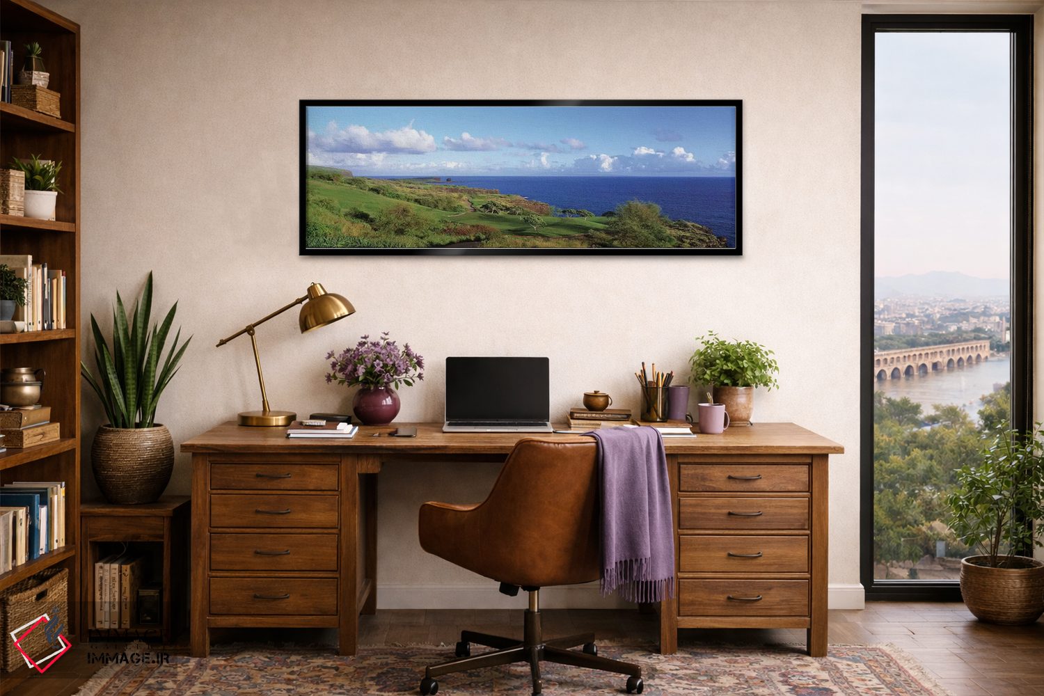 تابلو دکوراتیو زمین گلف، خلیج مانالی، لانایی، هاوایی، ایالات متحده آمر… اثر پانورامیک ایمجز - D2B