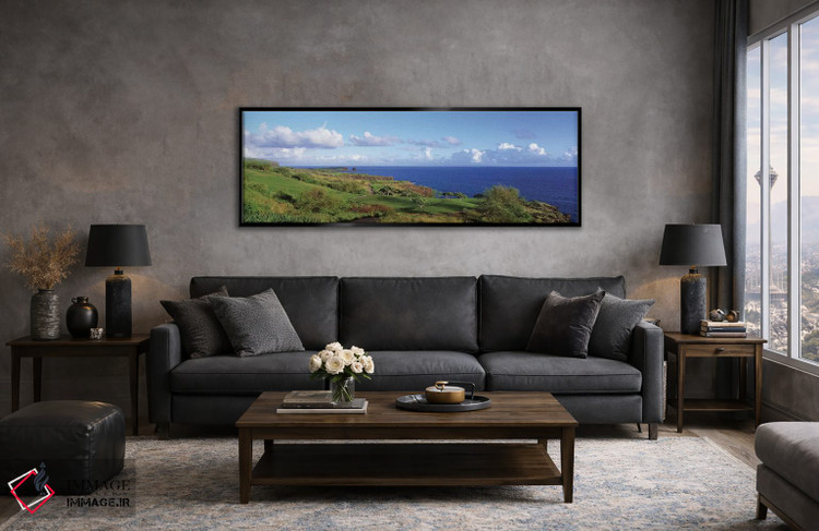 تابلو دکوراتیو زمین گلف، خلیج مانالی، لانایی، هاوایی، ایالات متحده آمر… اثر پانورامیک ایمجز - D5B