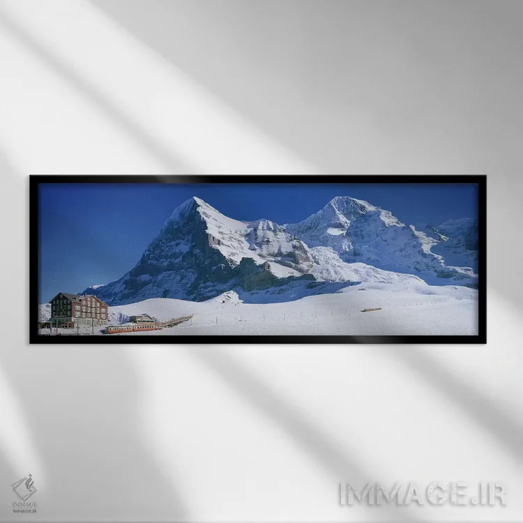 تابلو دکوراتیو ایگر، مونش و کلینه شیدگ، سوئیس اثر پانورامیک ایمجز - نمای قابدار مشکی