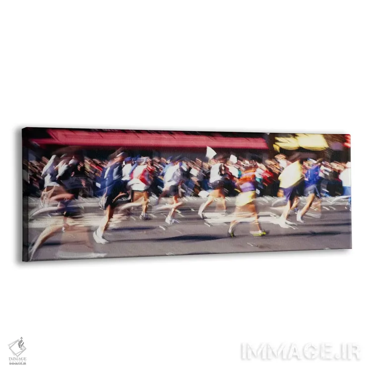 تابلو دکوراتیو حرکت مبهم دویدنی، نمای جانبی از دوندگان ماراتن اثر پانورامیک ایمجز - نمای پرسپکتیو محصول