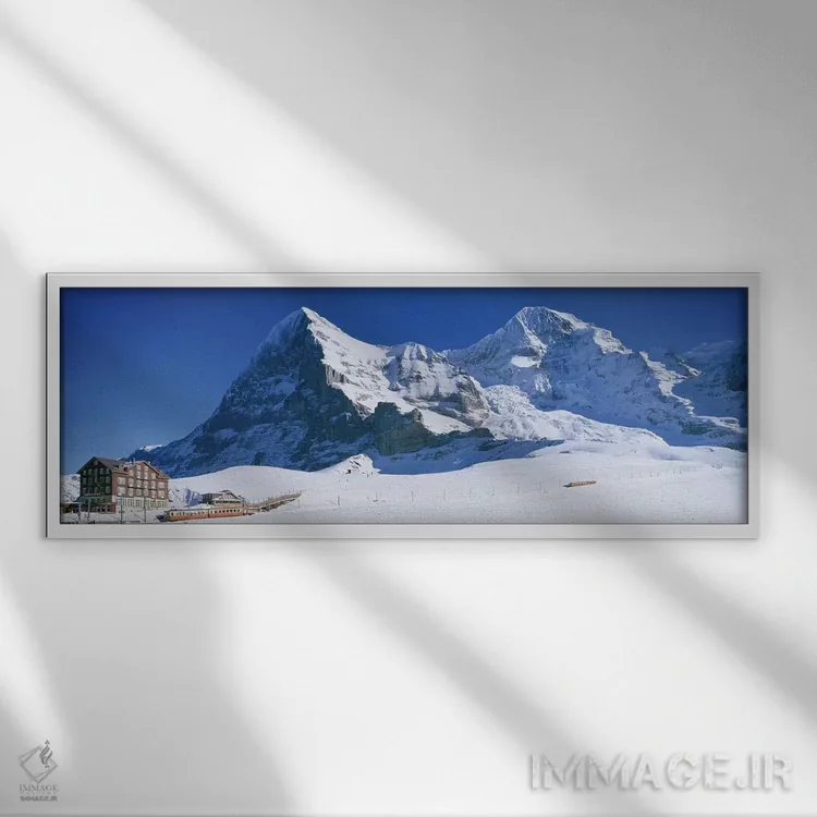 تابلو دکوراتیو ایگر، مونش و کلینه شیدگ، سوئیس اثر پانورامیک ایمجز - نمای قابدار سفید