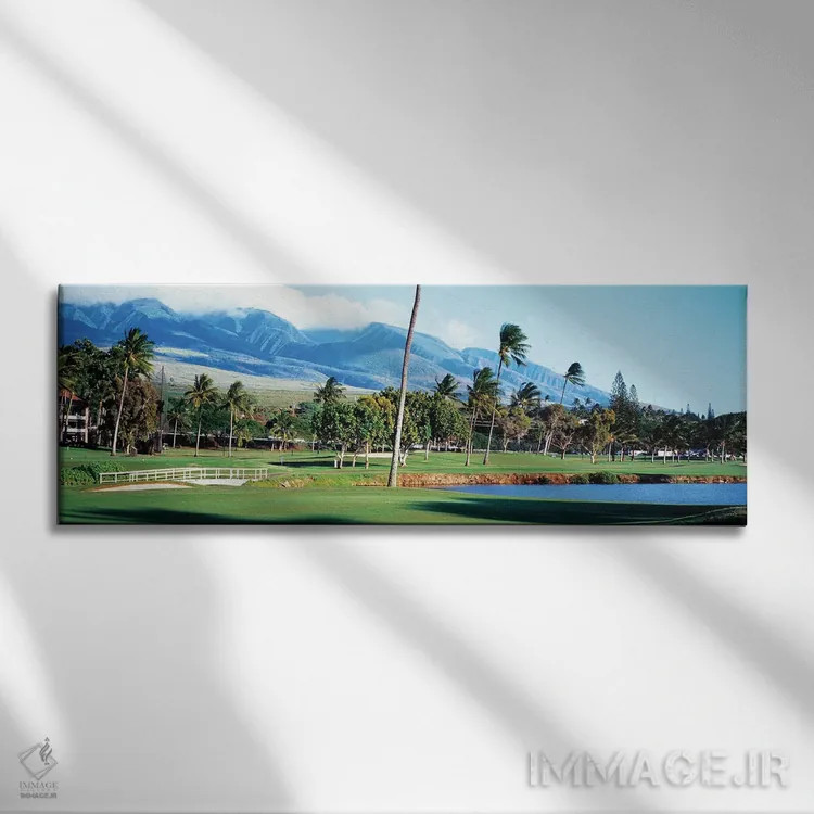 تابلو دکوراتیو زمین گلف کاناپالی، ماوی، هاوایی، ایالات متحده آمریکا اثر پانورامیک ایمجز - نمای روبهرو روی دیوار