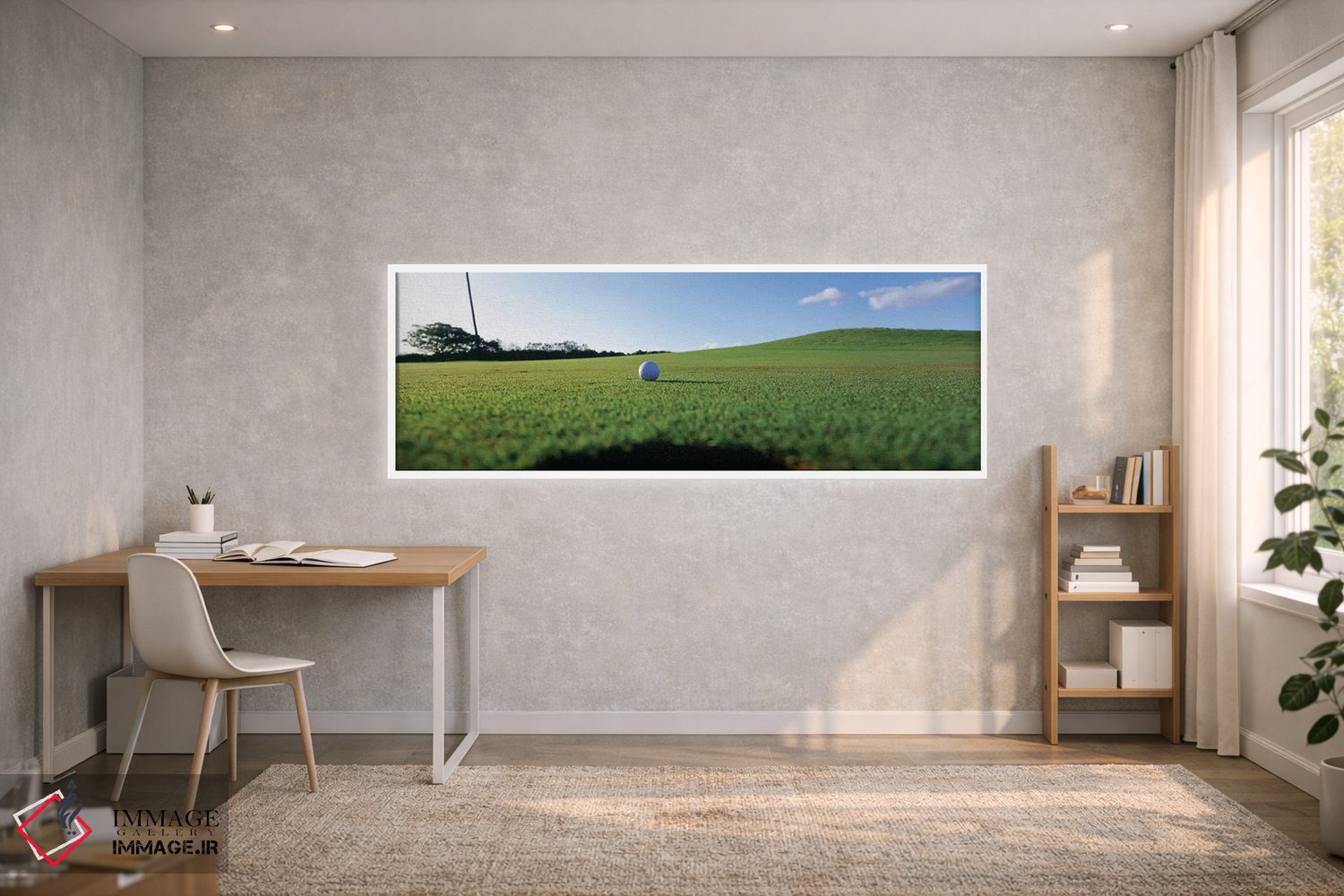 تابلو دکوراتیو توپ گلف در حال ورود به سوراخ، کاناپالی، هاوایی، ایالات… اثر پانورامیک ایمجز - D1W