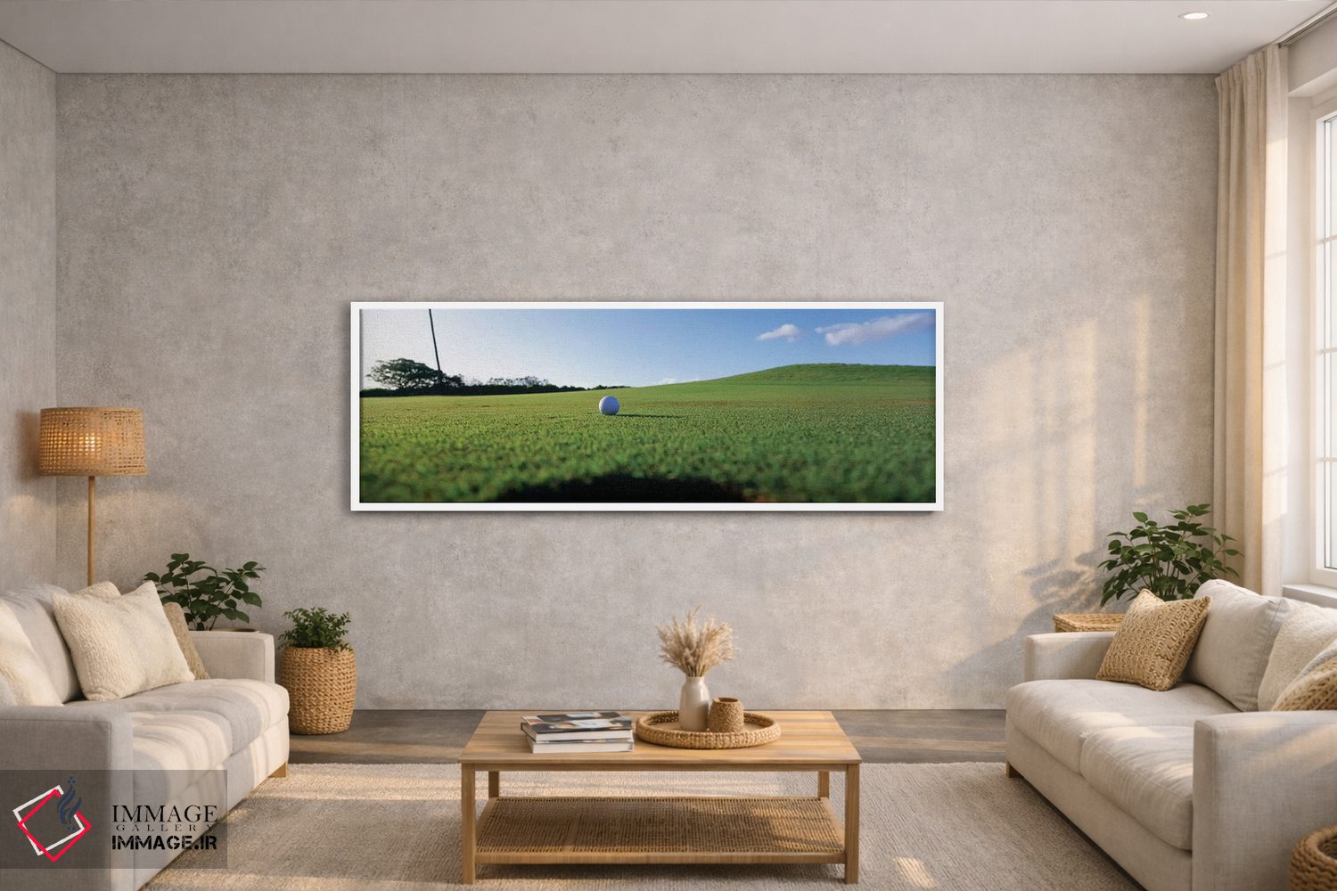 تابلو دکوراتیو توپ گلف در حال ورود به سوراخ، کاناپالی، هاوایی، ایالات… اثر پانورامیک ایمجز - D4W