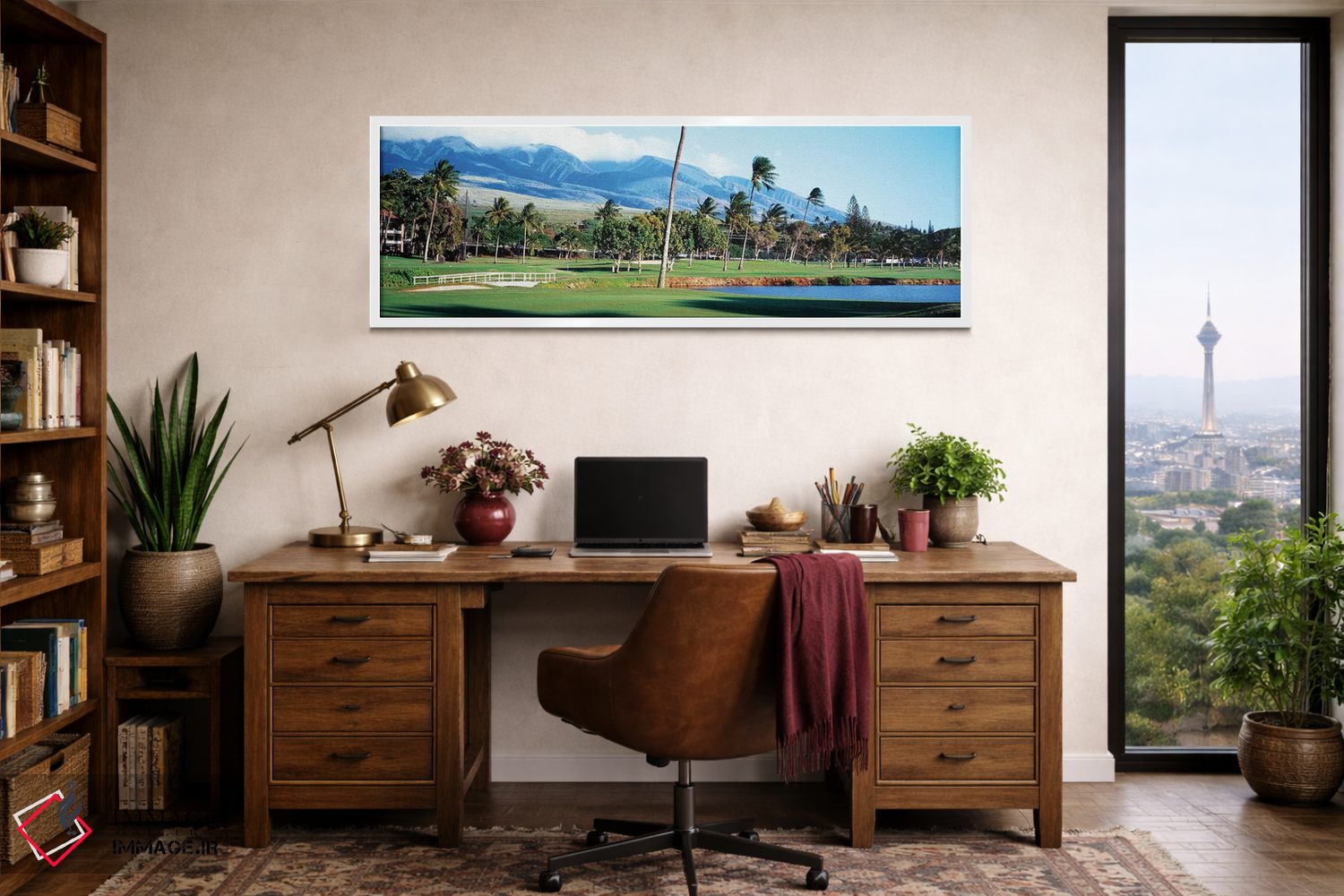 تابلو دکوراتیو زمین گلف کاناپالی، ماوی، هاوایی، ایالات متحده آمریکا اثر پانورامیک ایمجز - D1W