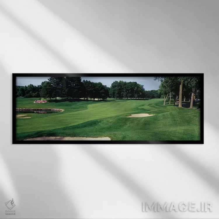 تابلو دکوراتیو درختان در زمین گلف، زمین گلف ویروال، نیو آبشارهای نیگار… اثر پانورامیک ایمجز - نمای قابدار مشکی