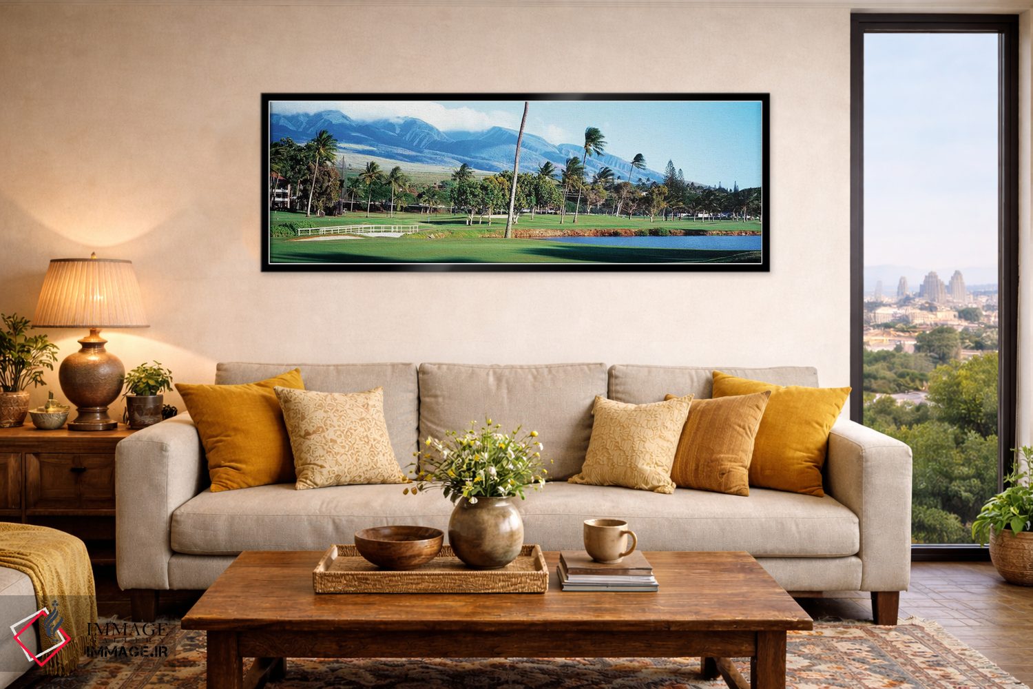 تابلو دکوراتیو زمین گلف کاناپالی، ماوی، هاوایی، ایالات متحده آمریکا اثر پانورامیک ایمجز - D6B