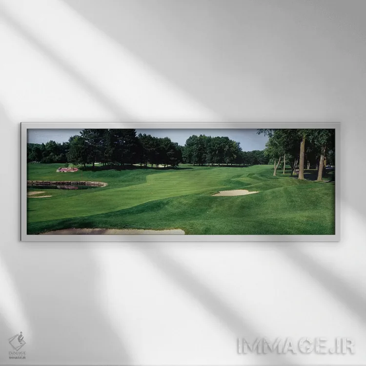 تابلو دکوراتیو درختان در زمین گلف، زمین گلف ویروال، نیو آبشارهای نیگار… اثر پانورامیک ایمجز - نمای قابدار سفید