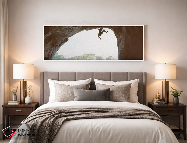 تابلو دکوراتیو سایه روشن مردی که در حال صعود از یک صخره است، ساحل رایل… اثر پانورامیک ایمجز - D4W