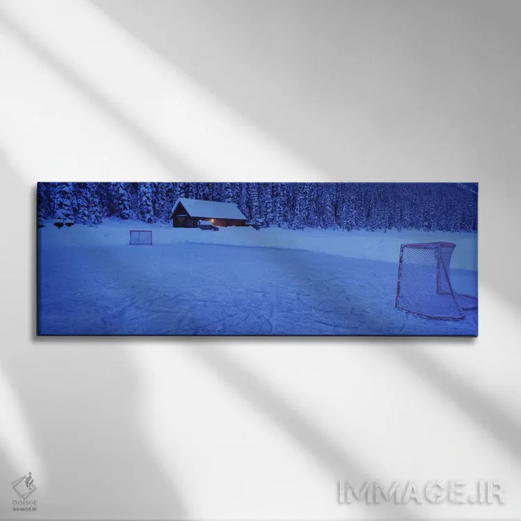 تابلو دکوراتیو rink هاکی موقت، دریاچه لوئیز، آلبرتا، کانادا اثر پانورامیک ایمجز - نمای روبهرو روی دیوار