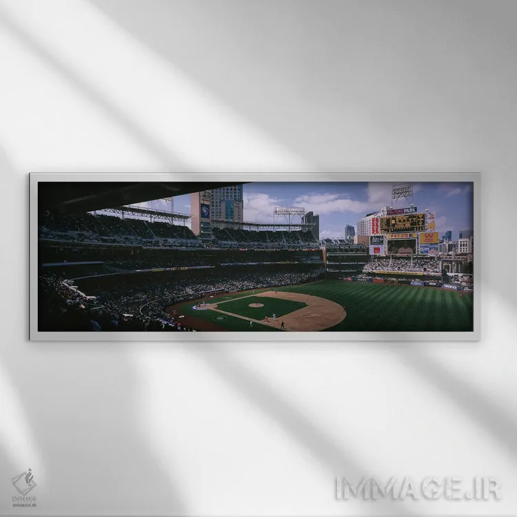 تابلو دکوراتیو کوبا مقابل جمهوری دومینیکن، مسابقات بیسبال جهانی، استاد… اثر پانورامیک ایمجز - نمای قابدار سفید