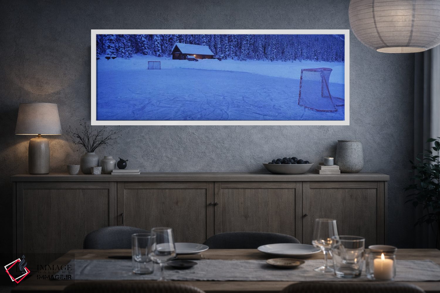 تابلو دکوراتیو rink هاکی موقت، دریاچه لوئیز، آلبرتا، کانادا اثر پانورامیک ایمجز - D3W