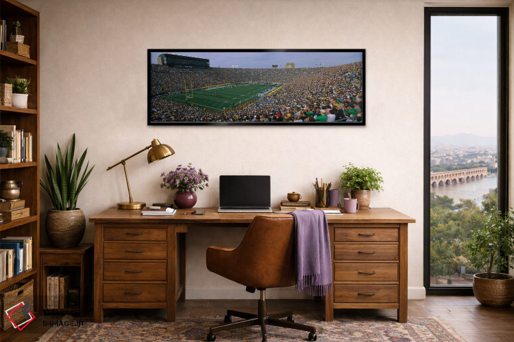 تابلو دکوراتیو ورودی تیم، استادیوم نوتردام، شهرستان سنت جوزف، ایندیانا… اثر پانورامیک ایمجز - D2B