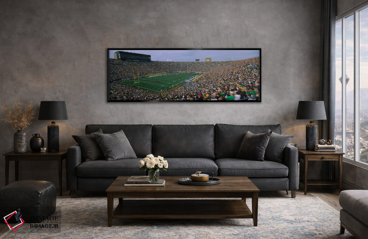 تابلو دکوراتیو ورودی تیم، استادیوم نوتردام، شهرستان سنت جوزف، ایندیانا… اثر پانورامیک ایمجز - D5B