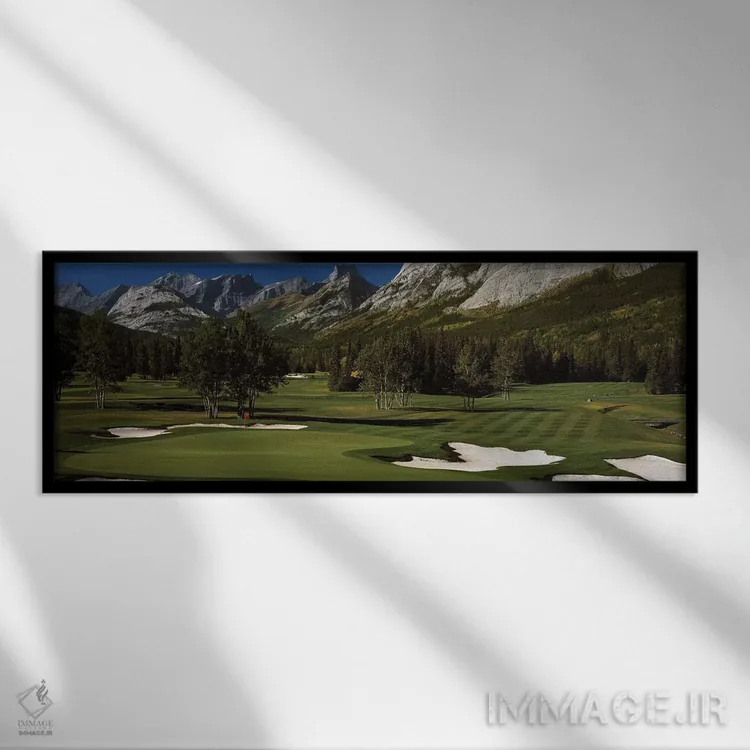 تابلو دکوراتیو زمین گلف دابل گرین، زمین گلف کوه کید، کاناداسکیس کانتری… اثر پانورامیک ایمجز - نمای قابدار مشکی