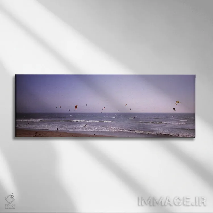 تابلو دکوراتیو کایت سوارها روی دریا، ساحل وادل، وادل کریک، شهرستان سان… اثر پانورامیک ایمجز - نمای روبهرو روی دیوار