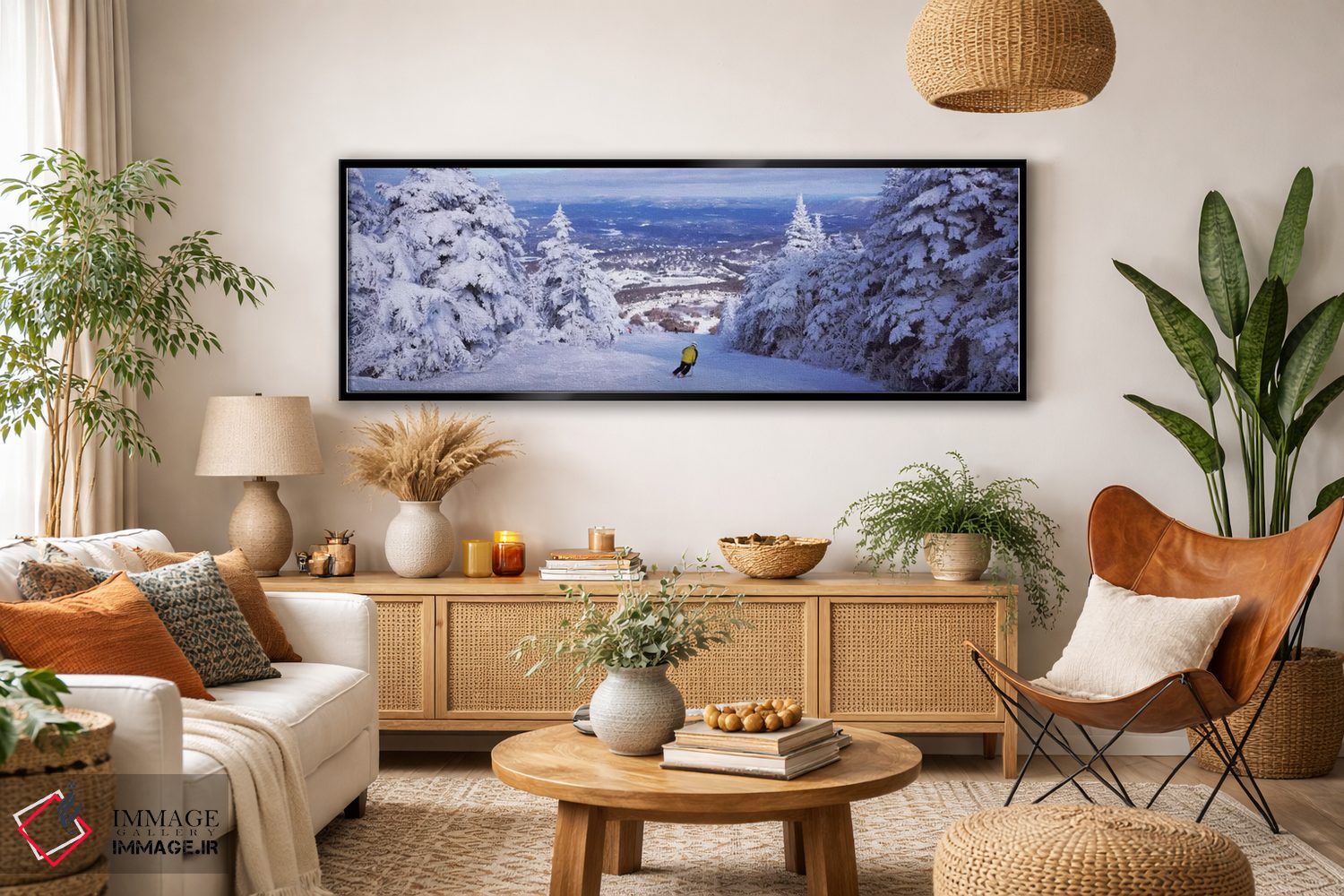تابلو دکوراتیو اسکی باز تنها، استراحتگاه کوه استراتون، شهرستان ویندهم… اثر پانورامیک ایمجز - D3B