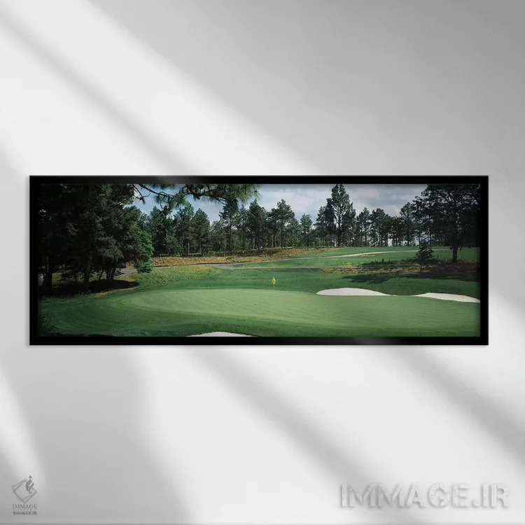 تابلو دکوراتیو زمین گلف، زمین گلف پاین نیلز، سادرن پاینز، شهرستان مور… اثر پانورامیک ایمجز - نمای قابدار مشکی