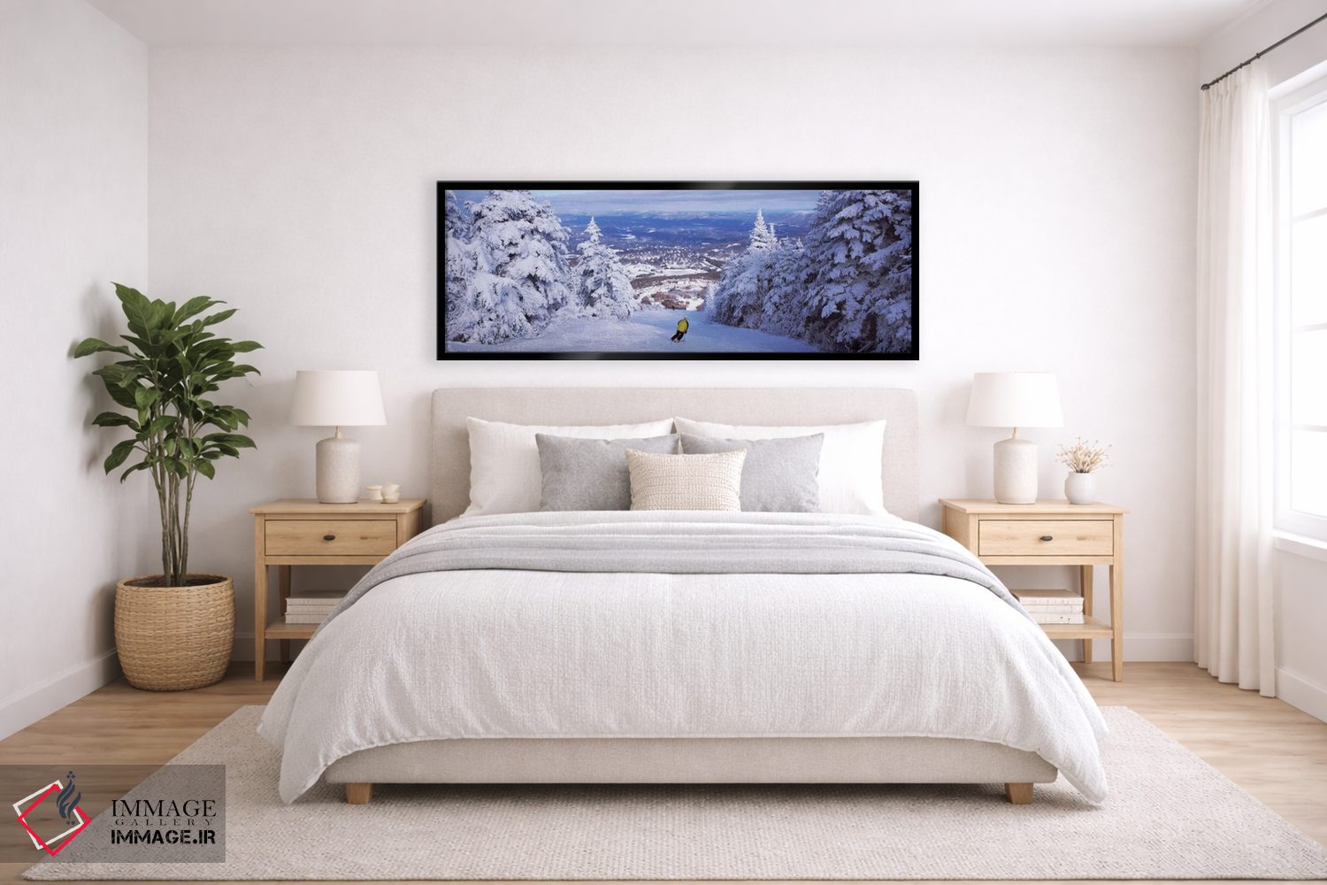 تابلو دکوراتیو اسکی باز تنها، استراحتگاه کوه استراتون، شهرستان ویندهم… اثر پانورامیک ایمجز - D6B