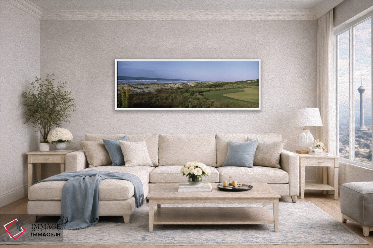 تابلو دکوراتیو زمین گلف در کنار دریا، استراحتگاه گلف کیاهوا آیلند، کیا… اثر پانورامیک ایمجز - D4W