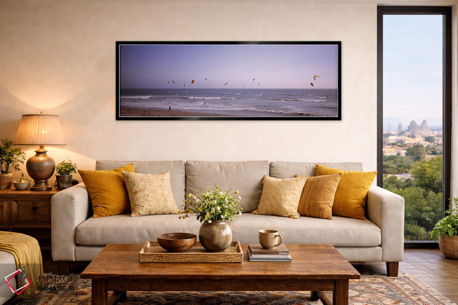 تابلو دکوراتیو کایت سوارها روی دریا، ساحل وادل، وادل کریک، شهرستان سان… اثر پانورامیک ایمجز - D5B