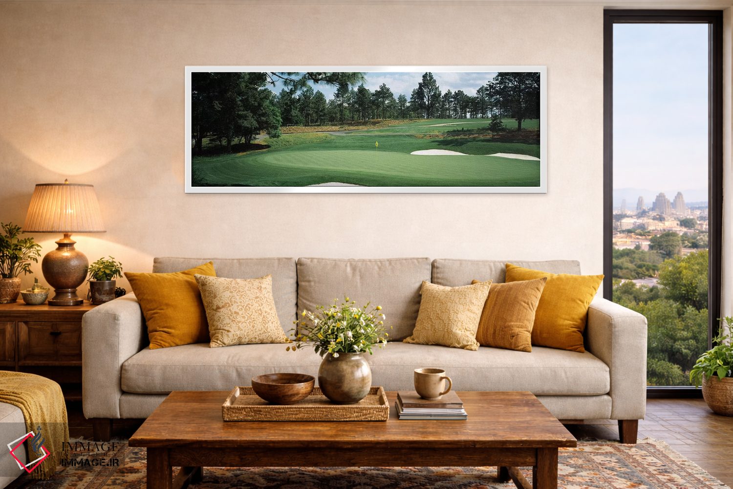 تابلو دکوراتیو زمین گلف، زمین گلف پاین نیلز، سادرن پاینز، شهرستان مور… اثر پانورامیک ایمجز - D5W
