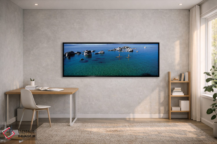 تابلو دکوراتیو دو زن در حال پدل برداری در دریاچه ۲، دریاچه تاهو، کالیف… اثر پانورامیک ایمجز - D1B