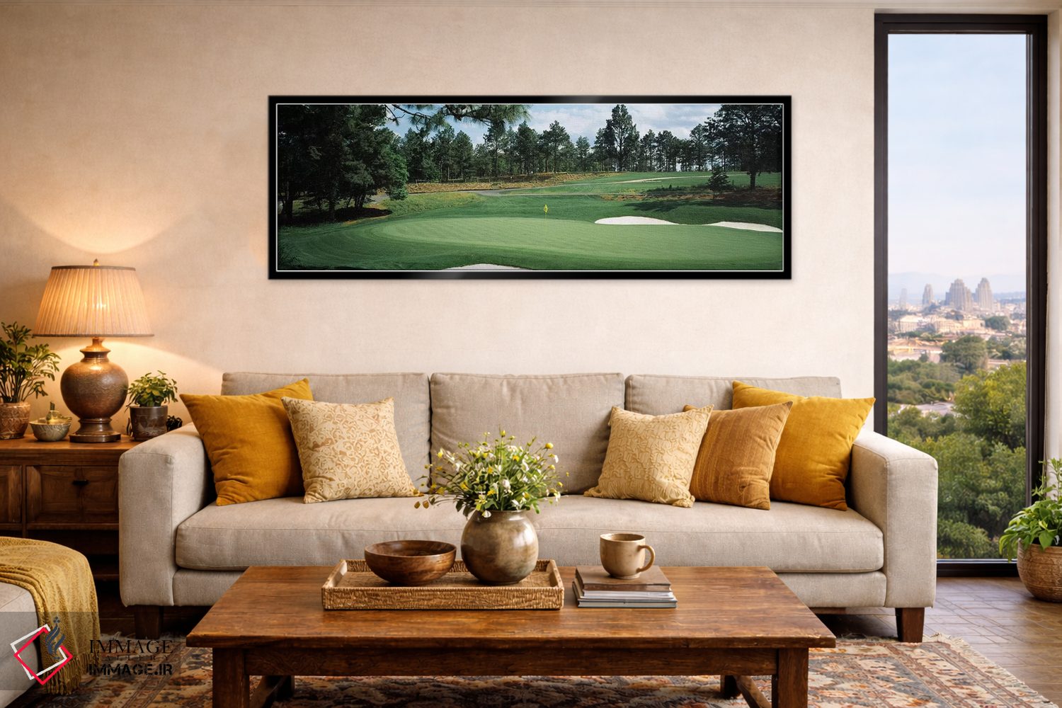 تابلو دکوراتیو زمین گلف، زمین گلف پاین نیلز، سادرن پاینز، شهرستان مور… اثر پانورامیک ایمجز - D6B