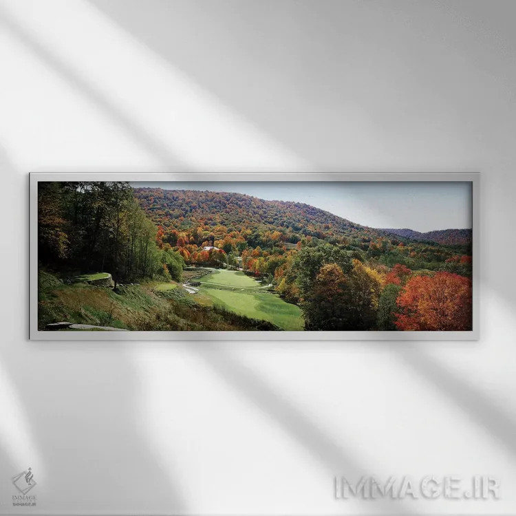 تابلو دکوراتیو زمین گلف بر روی تپه، زمین گلف هاوثورن ولی، هاوثورن ولی… اثر پانورامیک ایمجز - نمای قابدار سفید