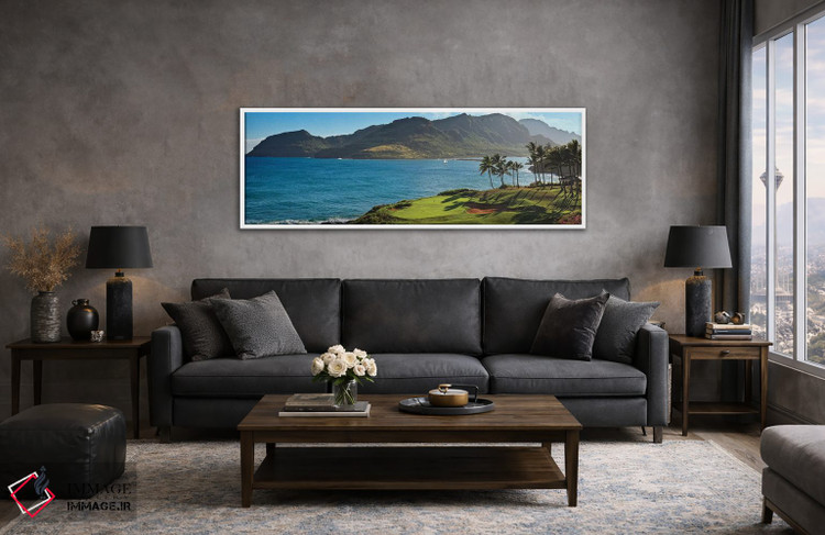 تابلو دکوراتیو درختان نخل در میدان گلف ۲، لاگون های کاوایی، کاوایی، ها… اثر پانورامیک ایمجز - D4W