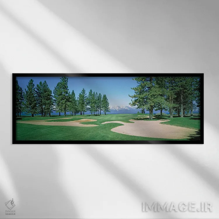 تابلو دکوراتیو تله های شن در زمین گلف، زمین گلف ادج وود تاهو، استات لا… اثر پانورامیک ایمجز - نمای قابدار مشکی