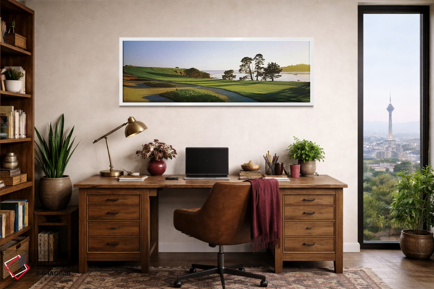 تابلو دکوراتیو زمین گلف پبل بیچ ۴، پبل بیچ، شهرستان مونتری، کالیفرنیا… اثر پانورامیک ایمجز - D1W