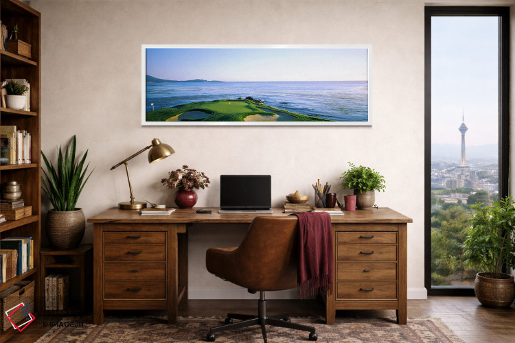 تابلو دکوراتیو حفره ۷، زمین گلف پبل بیچ لینک ها، شهرستان مونتری، کالیف… اثر پانورامیک ایمجز - D1W