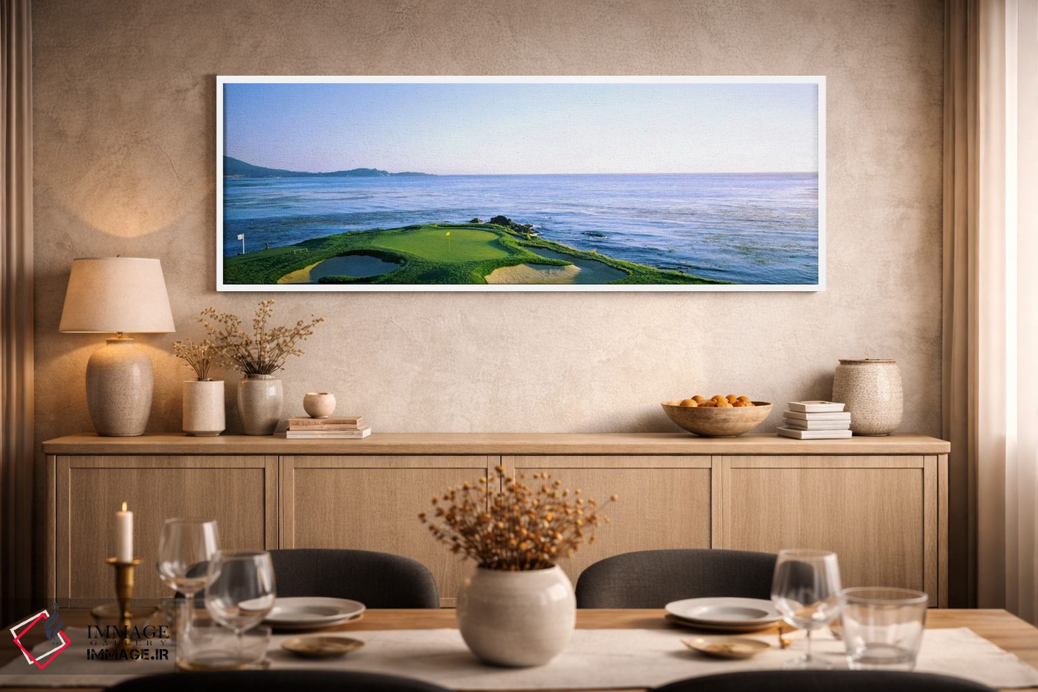 تابلو دکوراتیو حفره ۷، زمین گلف پبل بیچ لینک ها، شهرستان مونتری، کالیف… اثر پانورامیک ایمجز - D2W