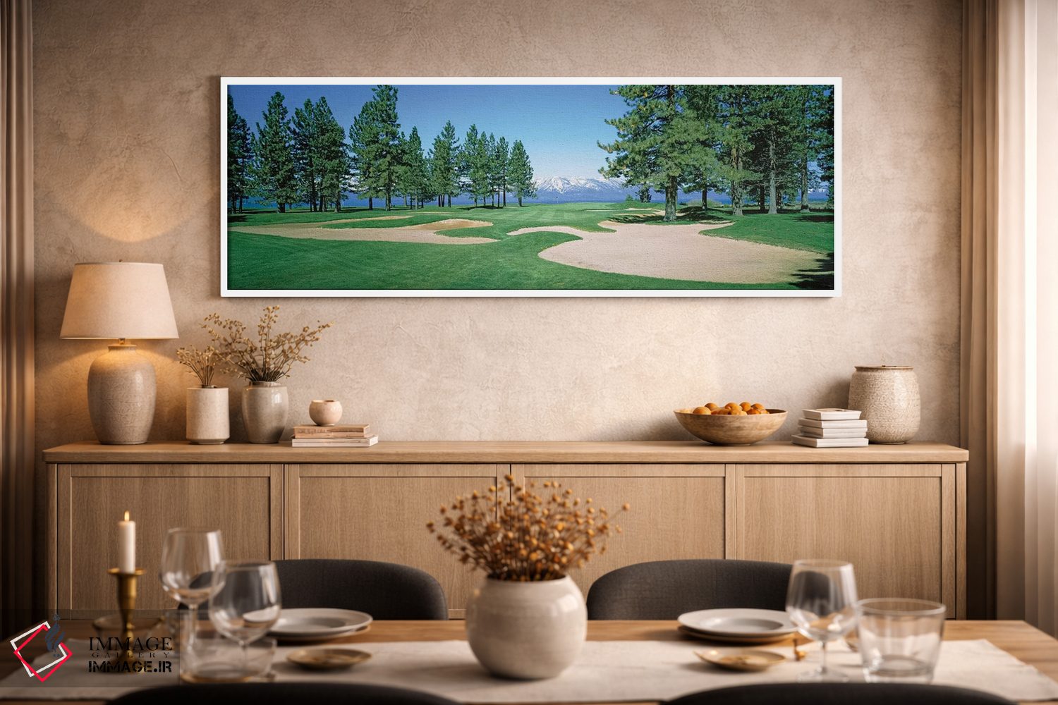 تابلو دکوراتیو تله های شن در زمین گلف، زمین گلف ادج وود تاهو، استات لا… اثر پانورامیک ایمجز - D2W