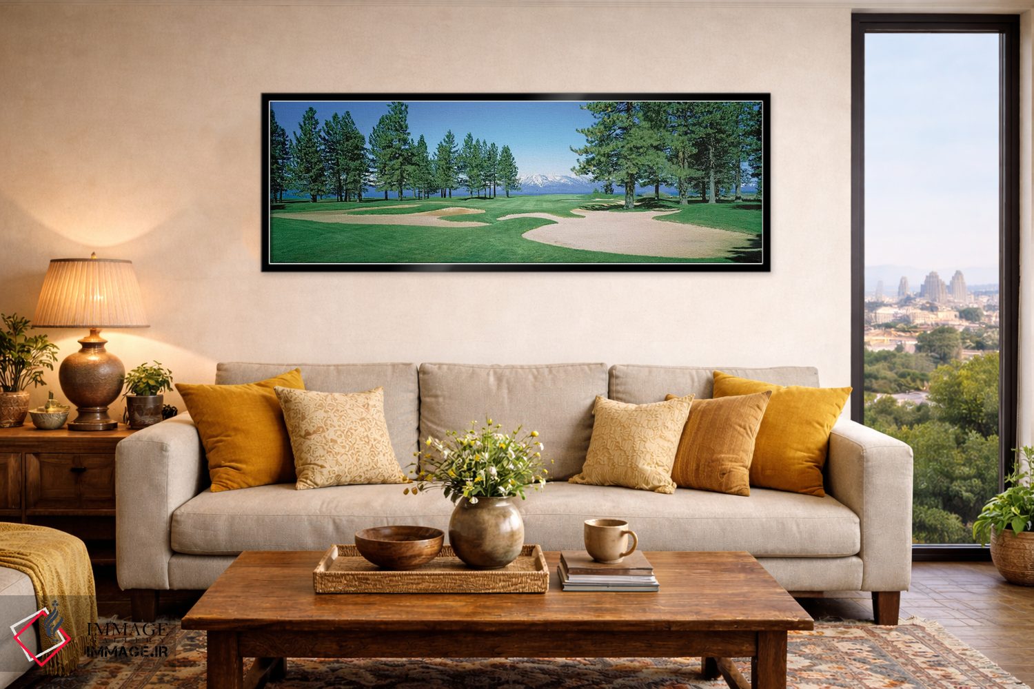 تابلو دکوراتیو تله های شن در زمین گلف، زمین گلف ادج وود تاهو، استات لا… اثر پانورامیک ایمجز - D6B