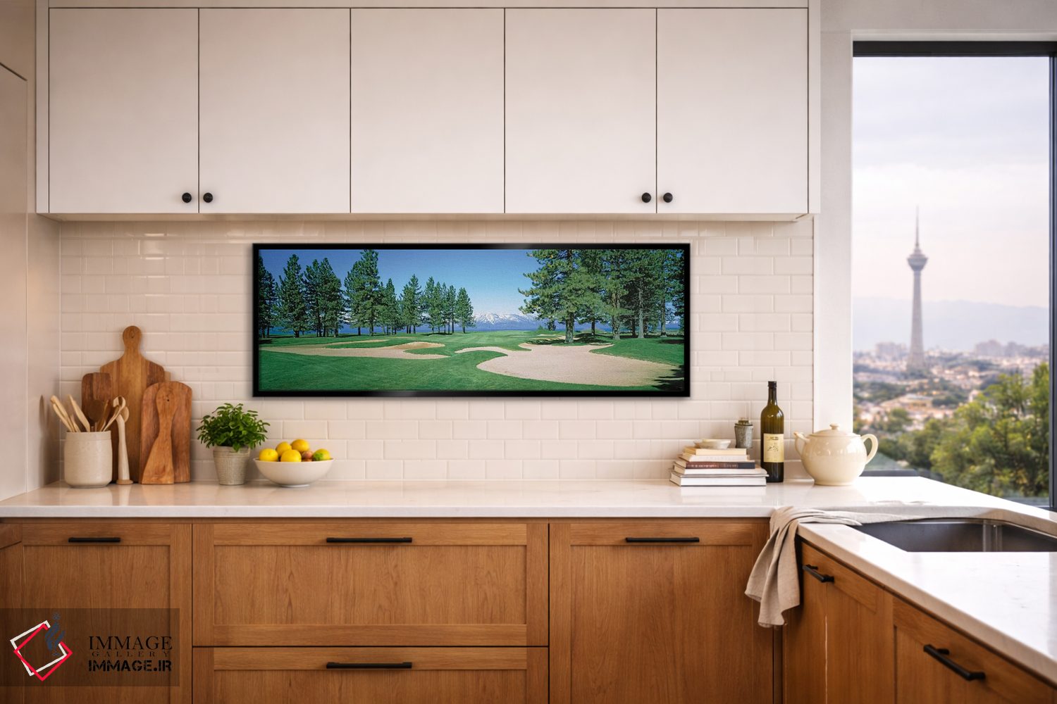 تابلو دکوراتیو تله های شن در زمین گلف، زمین گلف ادج وود تاهو، استات لا… اثر پانورامیک ایمجز - D5B