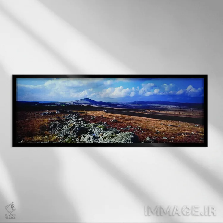 تابلو دکوراتیو طلوع خورشید بر فراز مونت سن میشل در مونت داره، فینیستر… اثر پانورامیک ایمجز - نمای قابدار مشکی