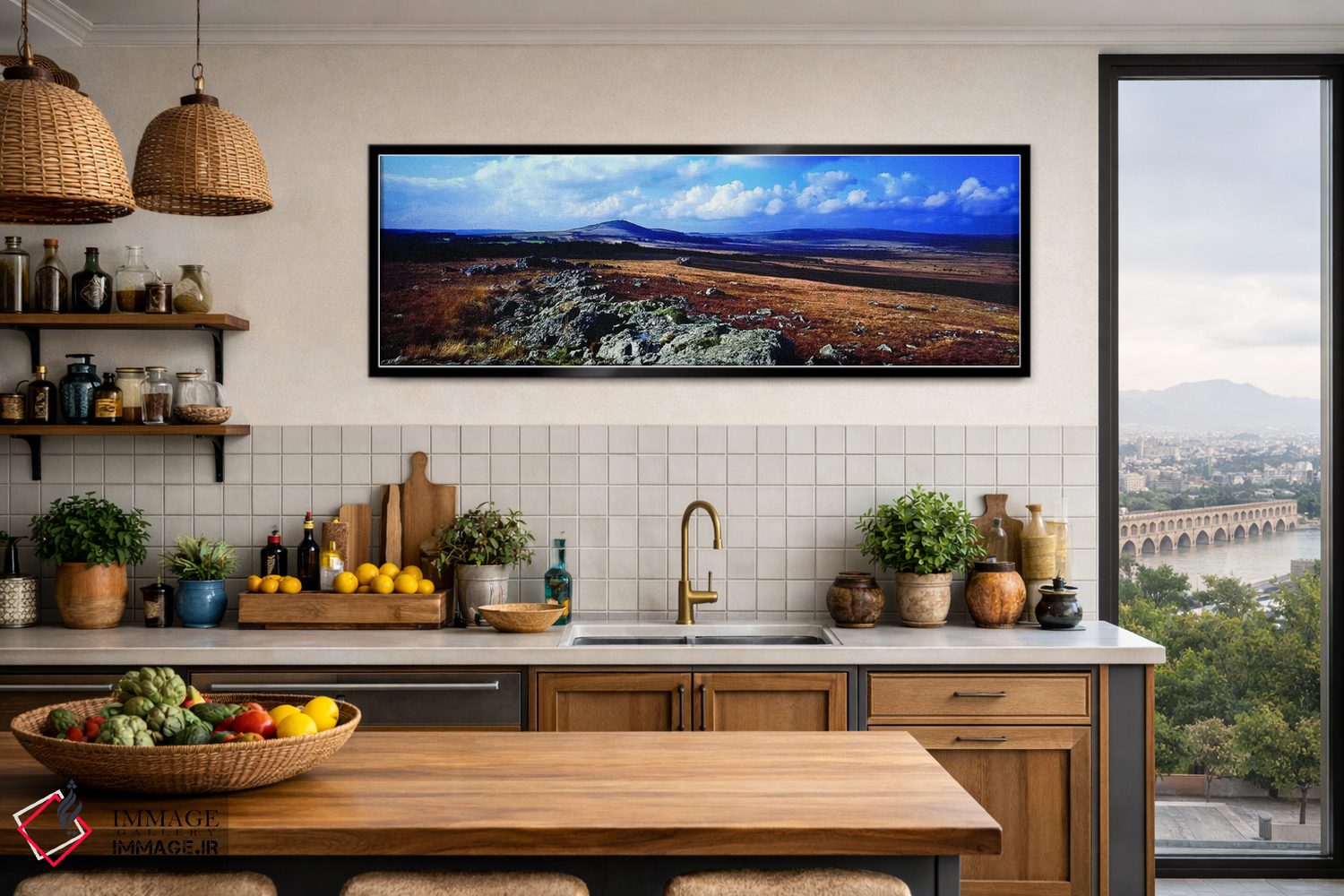 تابلو دکوراتیو طلوع خورشید بر فراز مونت سن میشل در مونت داره، فینیستر… اثر پانورامیک ایمجز - D3B