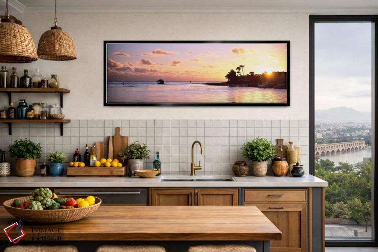 تابلو دکوراتیو طلوع خورشید در بندر لوکتودی، فینیستر، بریتانی، فرانسه اثر پانورامیک ایمجز - D4B