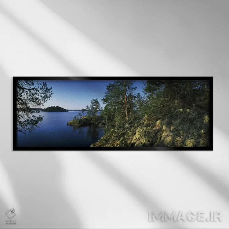 تابلو دکوراتیو منظره ۱، دریاچه سائیما، پومالا، فنلاند اثر پانورامیک ایمجز - نمای قابدار مشکی
